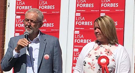 Lisa Forbes and Jeremy Corbyn